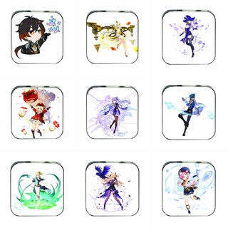 Máy nghe nhạc mp3 GENSHIN IMPACT cầm tay mini tặng tai nghe dây cắm có mic &amp; dây sạc game anime chibi