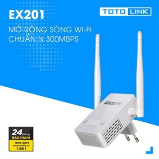 Thiết bị mở rộng sóng Wifi Totolink EX201, chuẩn N, tốc độ 300Mbps - Hàng Chính Hãng