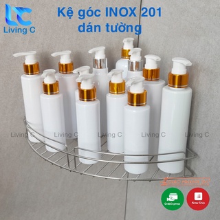 Kệ góc dán tường Living C , kệ góc tam giác dán góc tường nhà tắm phòng bếp treo để đồ đa năng cao cấp