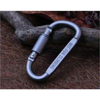 Móc Đa Năng Móc Khóa Nhôm Đi Phượt Carabiner Chữ D Khoá Xoay 8cm.