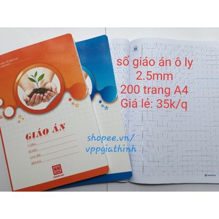Sổ giáo án ô ly 2.5mm Hồng Hà 200 trang A4