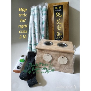 Hộp trúc cứu ngải cao cấp 2 lỗ .Dùng hơ điếu ngải cứu, nhang ngải.