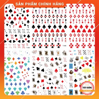 Sticker dán móng hình lá bài