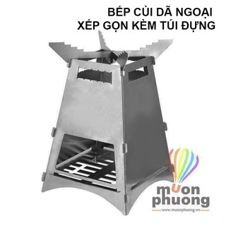 [FRSHIP 70K] Bếp củi dã ngoại xếp gọn kèm túi đựng (loại cao) - MUÔN PHƯƠNG SHOP