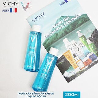 [NHẬP KHẨU-TEM PHỤ] Nước cân bằng Vichy làm săn da, giải độc tố dành cho da nhạy cảm 200ML