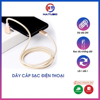 Dây cáp sạc điện thoại dài 2m bọc dù chống đứt