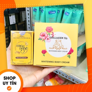 [Chính hãng] Combo Cao nghệ phục hồi chuyên sâu Collagen X3 + Kem Body Đông Anh phiên bản cũ