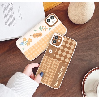 Ốp Iphone màu nâu trending ốp lưng iphone cạnh vuông bảo vệ cam 6 6plus 7plus 8 x xr xsmax 11 promax 12 pro max 13promax