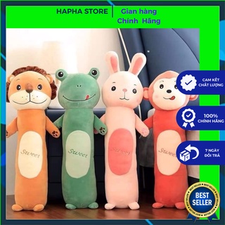 Gối ôm Thú Nhồi Bông Ếch Thỏ Khỉ  nhỏ dễ thương cao cấp chất Siêu Mịn Co Dãn 4 Chiều 50cm - 95cm