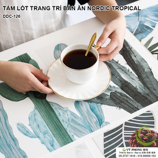 TẤM LÓT BÀN ĂN VẢI BỐ NORDIC TROPICAL TRANG TRÍ NHÀ CHỤP ẢNH SẢN PHẨM INS DDC-126a,b,c,d