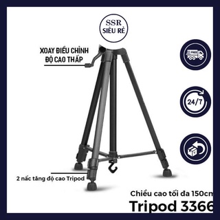 Chân Máy Ảnh SSR Tripod 3366 Cao 1m4 Có Tay Cầm Quay Phim (LA165222)