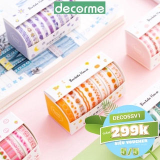 Set 10 băng dính giấy họa tiết TONE 8mm*2m (washi tape)