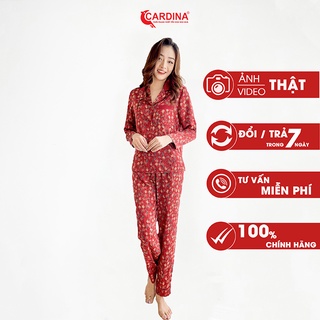Đồ Bộ Nữ 𝐂𝐀𝐑𝐃𝐈𝐍𝐀 Pijama Chất Lụa Satin Nhật Cao Cấp  Áo Dài Tay Quần Dài Thanh Lịch 1Pi11