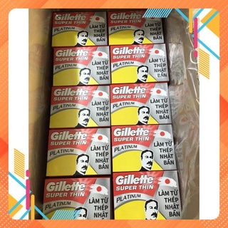 Lưỡi Lam Gillette Super Thin Platinum - Hộp 100 Lưỡi ( 20 hộp nhỏ, mỗi hộp 5 lưỡi)