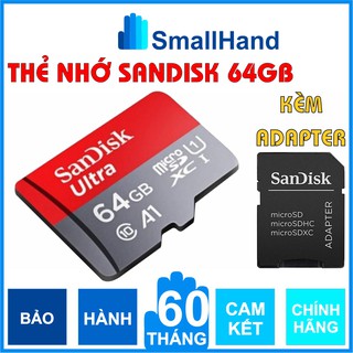 Thẻ nhớ SanDisk 64GB Chính hãng – Bảo hành 5 năm – SanDisk Ultra MicroSD – Kèm Adapter