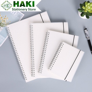 Sổ lò xo inox không gỉ HAKI 160 trang, sổ tay ghi chép còng khổ A4 A5 B5 sổ planner bullet journal RS04