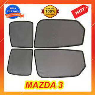 Rèm che nắng theo xe Mazda 3 2015-2019, 2020 - 2021 Bộ 4 tấm dính nam châm