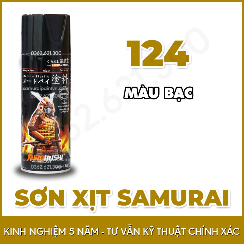Chai sơn bạc 124 - sơn samurai