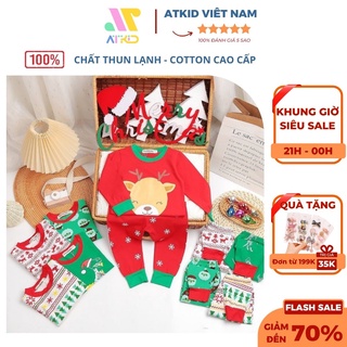 Bộ quần áo dài tay thu đông cho bé trai và bé gái, đồ giáng sinh cho bé, bộ noel cao cấp siêu mềm mịn ATKID Việt Nam