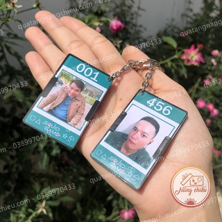 Móc khóa phim Squid Game Trò Chơi Con Mực siêu ngầu - Chất liệu mica 2 mặt - in ảnh cá nhân theo yêu cầu