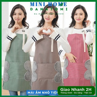 [HOT] Tạp Dề Nấu Ăn Hoạ Tiết Kẻ Sọc Chống Thắm Nước Cao Cấp