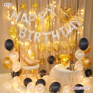 Set Bóng Sinh Nhật Happy Birthday Kèm Đèn Led Mã SN29
