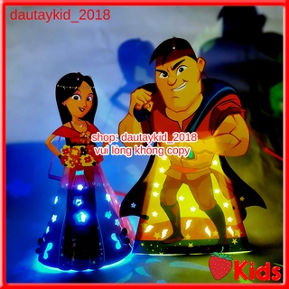 Lồng đèn giấy sáng tạo kun 2 cái hình mama và hình papa hàng khuyến mãi sữa kun cho bé chơi trung thu