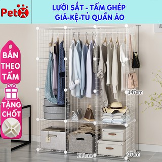 Lưới sắt thép lắp ghép đa năng (bán lẻ) làm giá để sách, đồ, chuồng thú cưng màu đen 35x35 cm (tặng kèm 2 chốt/tấm)
