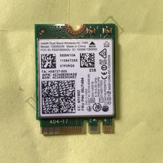 Card thu sóng wifi laptop lenovo Thinkpad T450s hiệu Intel AC 7265 802.11ac, Wi-Fi + Bluetooth 4.0 - (7265NGW)