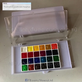 Hộp rỗng nhựa pocket chiết màu nước | đựng lưu trữ sticker, bông tai, khuyên tai, nhẫn | pan 0.5ml khay 24 ô