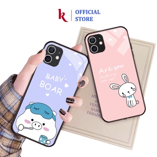 Ốp lưng iphone kính thỏ và heo case 14 14plus 13 pro max 12 promax 11 mini 6 6s 7 8 plus x xr xs