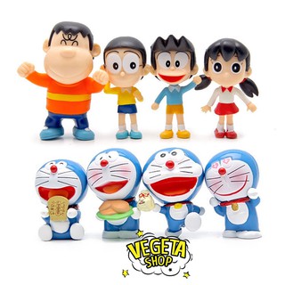 Mô hình Doraemon - Trọn bộ 8 Mô hình: Nobita Jaian Suneo Shizuka Doraemon - Nobita Chaien Xeko Xuka Doremon - Cao 5~7cm