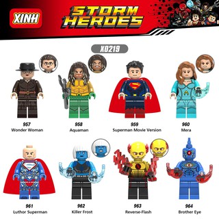 Minifigures Các Mẫu Nhân Vật Super Heroes Aquaman Flash Mera Supperman X0219