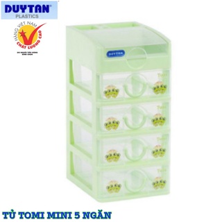 tủ nhựa duy tân Tomi mini 5 ngăn xanh