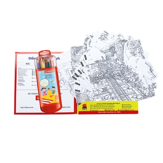 Bộ 1 hộp bút chì màu STABILO Trio 203 15 màu/hộp + Tuyển tập tô màu STABILO SVCB (CL203-15SB)