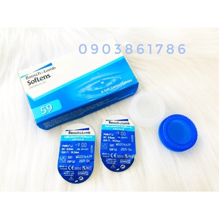 Tặng ngâm (8.6/14.2) Kính áp tròng 1 tháng cận (1>9) Bausch &amp; Lomb Soflens 59 (Usa)