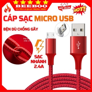 Dây cáp sạc samsung, oppo, xiaomi...,Cáp sạc cổng Micro USB thiết kế dây bện dù cho điện thoại androi dài 1m