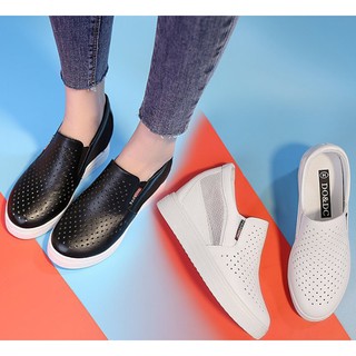 [CHẤT LƯỢNG] Giày độn đế nữ, giày slip on nữ độn đế lưới V3 êm chân, Hàng Quảng Châu loại 1