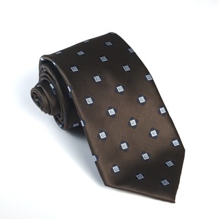 Cà vạt nam màu nâu họa tiết ô vuông 6/8cm The Dimple Accessories ST12