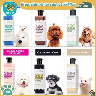 [Mã PET50K giảm Giảm 10% - Tối đa 50K đơn từ 250K] Sữa Tắm SOS Chó Mèo Khử Mùi Hôi Dưỡng Lông Mượt Tránh Rụng Lông