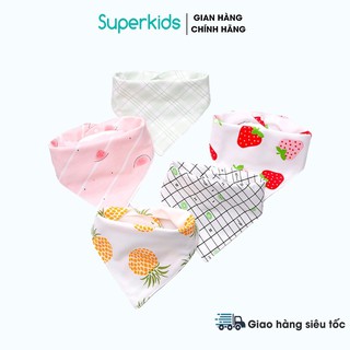 Khăn yếm tam giác cotton bấm cúc cho bé PK17