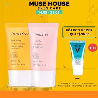 Kem Chống Nắng Innisfree Triple Shield , Long Lasting , No sebum tone up - Muse House