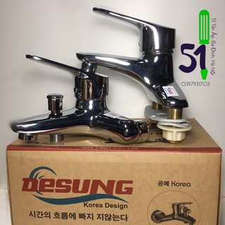 Vòi chậu lavabo (chậu rửa mặt) | Vòi sen tắm Desung ⚜️FREESHIP⚜️ bằng đồng nóng lạnh