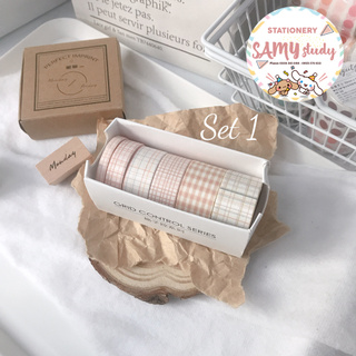 SET HỘP 6 CUỘN WASHI TAPE TRANG TRÍ SỔ TAY BULLET JOURNAL PLANNER TAKE NOTES