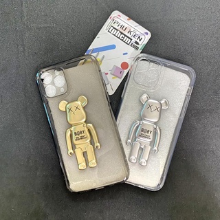 Ốp Lưng iPhone 11 Dẻo Trong BearBrick Có Giá Đỡ