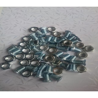 50 Ốc siết kệ bulong đầu tròn cổ vuông M8-15 dùng lắp kệ sắt v lỗ đựng đồ đa năng