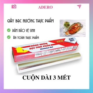 Giấy bạc nướng ADERO dài 3m cho nồi chiên không dầu nướng thực phẩm thịt cá AD34