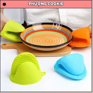 Miếng nhấc nồi silicon chống nóng hình mỏ vịt có móc treo - 1 CẶP