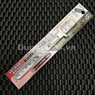 [ made in japan ] Thước lá inox mạ nhũ bạc 15cm SVC-15KD &amp; CU-15KD Nhật Bản