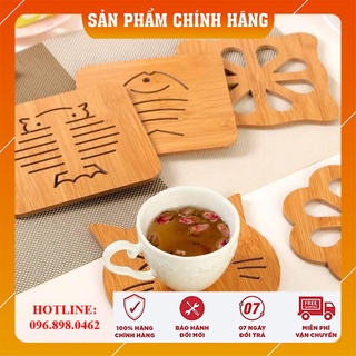 Miếng Lót Nồi, Miếng Lốc Cốc giữ Nhiệt Bàn Ăn Bàn Bếp Bằng Gỗ Họa Tiết Cực Đẹp